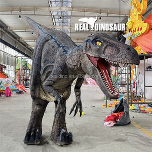 Realistic Life Size Robotic Velociraptor <strong>Dinosaur</strong> <strong>Costume</strong> with Metal Frame for Indoor Shows - Product Image 2