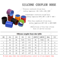 ID droit et court 1 "1.5" 2 "2.5" 3 "Tube d'admission d'air 4 plis Coupleur automatique Radiateur Tuyau en caoutchouc de silicone