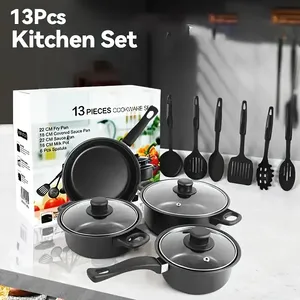 Juego de Utensilios de Cocina Antiadherentes Duraderos de 13 Piezas, Olla para Sopa y Leche Multifuncional, Sartén de Maifanstone para el Hogar - Product Image 3