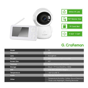 Cámara de Vigilancia para Bebés Y2(AG) PTZ <span class=keywords><strong>con</strong></span> <span class=keywords><strong>Pantalla</strong></span> de 4.3 Pulgadas, WIFI, Seguimiento Automático, Alarma por Aplicación, Audio Bidireccional <span class=keywords><strong>en</strong></span> Vivo, Video de Seguridad para el Hogar IP - Product Image 2