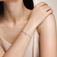 Pulsera de Plata de Ley 925 con Halo de Moissanita, Diseño de Estrella de 1ct, Colgante con Corte Cojín, Joyería de Moda Diaria para Mujer