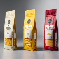 Sac d'emballage personnalisé imprimé transparent de qualité alimentaire biodégradable pour pâtes, farine, blé, spaghetti et pâtes sèches