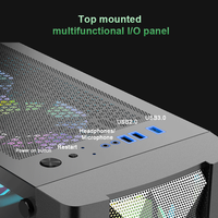 Boîtier ATX Mid-Tower à haut débit d'air, 3 ventilateurs avant, refroidissement du compartiment supérieur et arrière pour bloc d'alimentation, prend en charge les GPU de 320 mm, châssis pour PC de jeu
