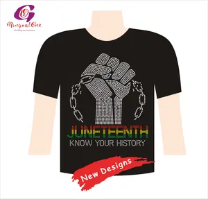 Grosir Pabrik junethistory History 1865 berlian imitasi desain Transfer panas siap untuk dipencet baju baju