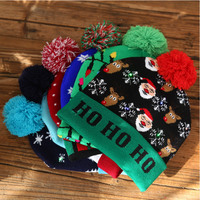 Bonnet tricoté de Noël à LED lumineux Bonnet de Noël Bonnet d'hiver unisexe avec LED colorées pour Noël Nouvel An