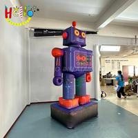 Robot gonflable géant avec éclairage LED, mascotte mécanique rétro science-fiction pour la décoration d'événements