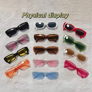 New Wholesale Small Frame Women Cheap Candy Fashion Retro Trendy Glasses Men Design Sunglasses