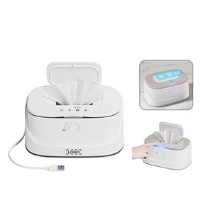 Chauffe-lingettes pour bébé avec logo personnalisé, nouveau produit, bouton supérieur, trois niveaux de chaleur, lumière douce, veilleuse - Product Image 1