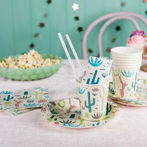 Factory OEM Customization Cactus Paper <b>Plates</b> for Fiesta Birthday Party Baby <b>Shower</b> 9 in - Product Image 4