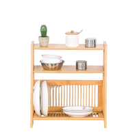Égouttoir à vaisselle en bambou à 3 niveaux, support de rangement multifonctionnel moderne pour couverts, organisateur de plats et de bols pour armoire de cuisine, gain de place