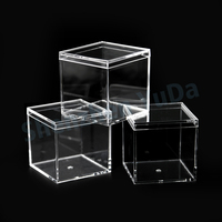 Boîte à gâteau en acrylique, boîtes en acrylique en forme de cube avec couvercles, boîte de présentation de bonbons en acrylique, mini bac à bonbons