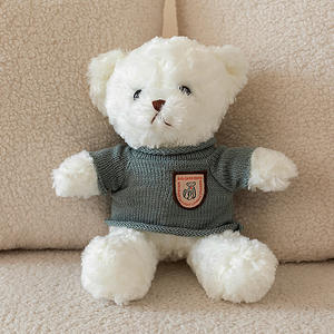 Vendita diretta in fabbrica di buona qualità panno morbido alla rinfusa bianco orsacchiotto animali di peluche orso giocattoli verde striscia - Product Image 5