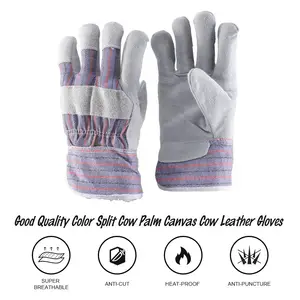 Anti Slip Heat Resistant Custom Winter Warm Leather Industrial Work Safety Welding Hand Gloves For Work