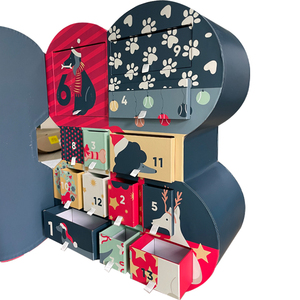 Tùy Chỉnh In Lịch Hộp Xương Hình Dạng Con Chó Đặc Biệt Giấy Giáng Sinh Đếm Ngược Pet Đồ Chơi Hộp 24 Ngày Advent Lịch Bao Bì - Product Image 3