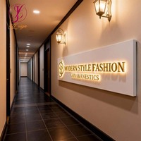 Enseigne Commerciale Lumineuse LED 3D pour Intérieur et Extérieur, Logo Mural Rétroéclairé, Lettres Boîtiers Lumineuses pour Bureaux