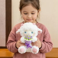 Coussin en peluche mouton blanc mignon, poupée douce rembourrée en coton PP, cadeau d'anniversaire unisexe, jouet de 11CM-30CM pour tous les âges