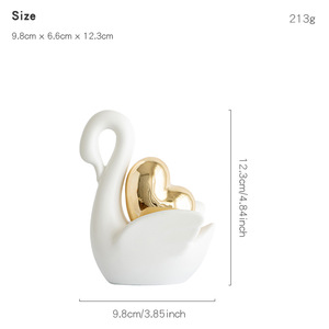 Ornements de cygne en céramique nordique articles décoratifs faits à la main pour la maison pour Hall d'entrée salon armoire à vin support TV mariage - Product Image 5