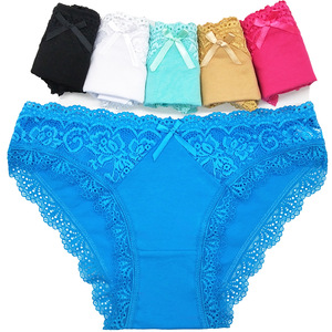 <span class=keywords><strong>Sous</strong></span>-vêtements pour dames avec logo personnalisé OEM vente en gros de slips en coton pour femmes, strings, culottes tricotées à motifs solides de tous les jours - Product Image 2