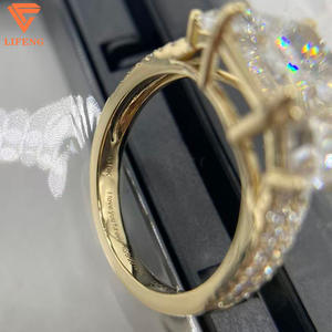 Anillo de Compromiso, Matrimonio o Promesa de Oro Sólido de 10K con Diamante Cultivado en Laboratorio de Corte Princesa Cuadrado de 2 Quilates, Piedra Principal Personalizada - Product Image 3