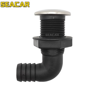 Seacar Tapón de llenado de cubierta de 1 pulgada de nailon negro y acero inoxidable 316 con salida de manguera de púas para uso marino en embarcaciones - Product Image 1