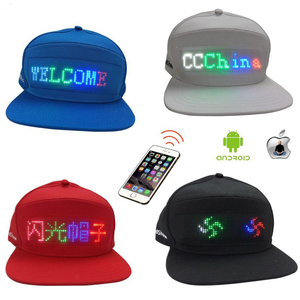 12*48 Pixels clignotant lumière LED chapeau USB rechargeable lumineux LED casquette de Baseball bricolage texte numérique défilement Message LED chapeaux - Product Image 1