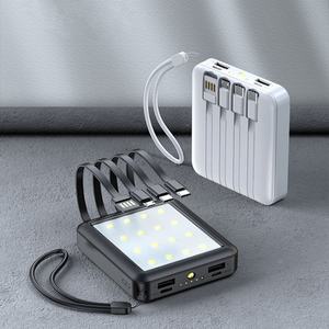 Tendances : Batteries externes 20000 mAh à double sortie USB avec écran LED, charge rapide, 4 câbles universels intégrés, portables - Product Image 1
