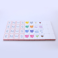 Jeu de Mahjong Américain en Acrylique Peint à la Main, Tuiles Imprimées Vintage Pivoine Coq Bouledogue Joker, Ensemble de Jeu Décoratif