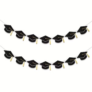 <span class=keywords><strong>Guirnaldas</strong></span> de Papel Dorado y Gorros de Graduación <span class=keywords><strong>para</strong></span> Fiestas y Ceremonias de Graduación de Secundaria - Product Image 3