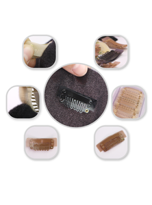 Velcro 9 diş saç uzatma araçları ile basmalı klips s saç uzatma basmalı klips peruk saç klipleri doğrudan Metal sopa olabilir - Product Image 3