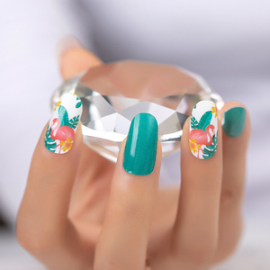 Populaire sirène ongles Wraps vacances nouveau Design flamants roses ongles autocollant Gel ongles - Product Image 2