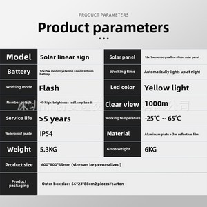 Rambu Lalu Lintas LED Bertenaga Surya Rambu Peringatan Kendaraan Rambu Panduan Kendaraan Rambu Arah Jalan Rambu Batas Kecepatan Rambu Bercahaya - Product Image 4