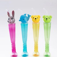 Gelas Sipper 350ml, Gelas Slushy dengan Motif Ikan/Dinosaurus/Hewan untuk Jus, Minuman Dingin, Koktail, Mocktail