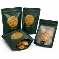 Sachet personnalisé refermable pour biscuits, pochette verticale en plastique scellée avec fermeture éclair pour emballage de bonbons et biscuits
