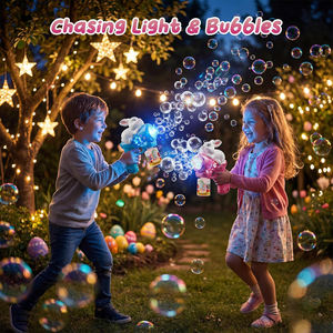 Pistola <span class=keywords><strong>de</strong></span> Burbujas <span class=keywords><strong>de</strong></span> Juguete <span class=keywords><strong>de</strong></span> Verano para Niños con Luz LED y Recargable, Pistola <span class=keywords><strong>de</strong></span> Burbujas Automática <span class=keywords><strong>de</strong></span> 16 Agujeros para Niños - Product Image 4