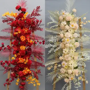 नई शादी सजावटी फूल रेशम पुष्प व्यवस्था लंबे फांसी फूल शादी के लिए पृष्ठभूमि