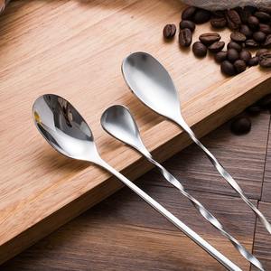 耐久性のある軽量モダンステンレススチールデュアルヘッドデュアル使用フラットウェアロングハンドルアイススプーン攪拌フォークカトラリーパーティー用 - Product Image 6