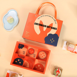Trung thu MOONCAKE Hộp Quà Tặng thiết kế miễn phí Logo hộp giấy các tông các tông màu trắng hộp bánh pizza cấp thực phẩm quá trình in ấn - Product Image 1