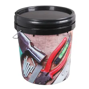 Printed In Mold Labeling Printing 10 L 12 L 15 L Plastic Pail for Sale
