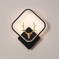 Appliques murales LED rondes de 13 W pour la nuit, couloir, allée, entrée, éclairage intérieur pour la décoration de la maison, lampes murales en fer, animaux, intérieur