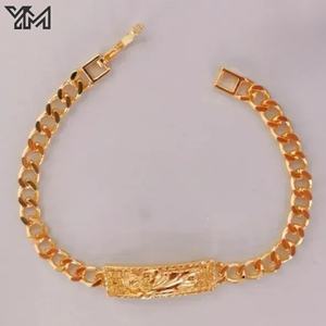 Pulsera de Moda YM al por Mayor, Diseño Guadalupe, Lujosa, Chapada en Oro de 18K, Cadena Cubana, Pulsera de Moda - Product Image 1