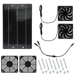 Ventilador de refrigeración con energía solar, 10W, 3200RPM, portátil, para exteriores, para casa de mascotas, ventilador de escape, panel monocristalino - Product Image 3