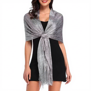 Chal Metálico Brillante en Oferta para Vestido de Fiesta de Graduación - Product Image 1