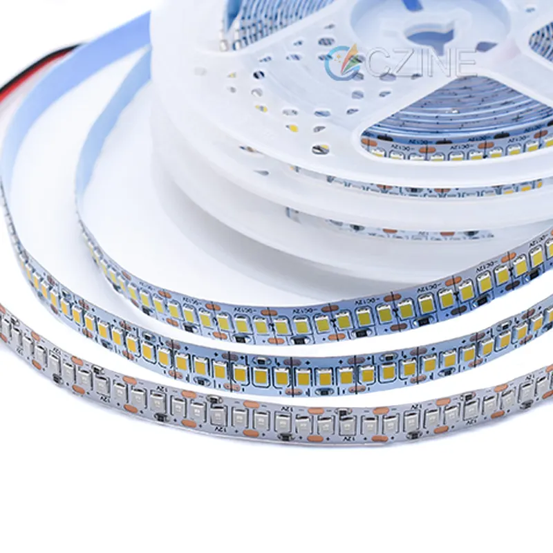 Cinta de luces LED Flexible, 240LEDs/m, lámpara de luz blanca cálida, azul, 6000K, DC12V, 24V, 2835