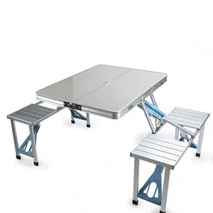 Портативный Регулируемый Алюминиевый обеденный складной стол для барбекю кемпинга Пикника Складной стол со стульями