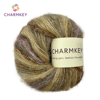 30g de fil mélangé mohair super doux couleur teintée segmentée pour le tricotage à la main pour les projets de crochet d'écharpes de vêtements tricotés