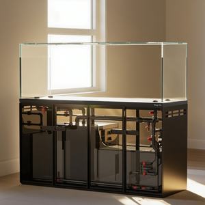 Filtre de fond pour <span class=keywords><strong>aquarium</strong></span> d'<span class=keywords><strong>aquarium</strong></span> d'intérieur, en verre ultra-clair, avec nervures intégrées, sans tuyau, couleur éclatante, diamant étoile, poisson arowana - Product Image 2