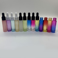 Hengjian — bouteille d'huile essentielle cosmétique de 10ml, mini bouteille compte-gouttes en verre vide, couleur bicyclette avec capuchon blanc noir pour huile de massage