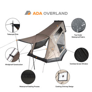 Tente <span class=keywords><strong>de</strong></span> toit pliable la plus légère avec ouverture latérale, tissu imperméable <span class=keywords><strong>de</strong></span> qualité supérieure avec revêtement PU et tiges <span class=keywords><strong>de</strong></span> support en alliage d'aluminium - Product Image 4