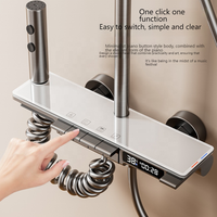 TikTok Système de douche de salle de bain mural populaire LED Affichage numérique Baignoire Bidet Robinet Pluie Spray Ensemble de douche en laiton