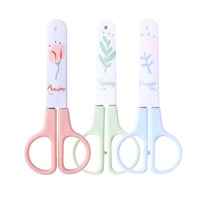 Ciseaux de sécurité antiadhésifs pour enfants, couleur macaron, revêtement titane, poignée en PP et ABS, petite taille, pour étudiants, bricolage, artisanat, découpe de papier